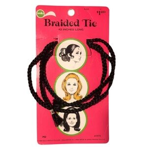 VTG Black Braided Hair Tie